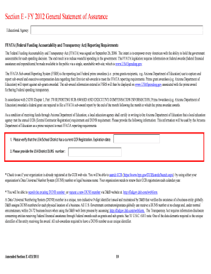 FFATA Sub-Award Reporting Form