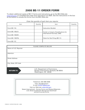 2008 BE-11 Order Form