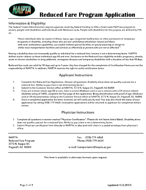 Reduced Fare Program Application