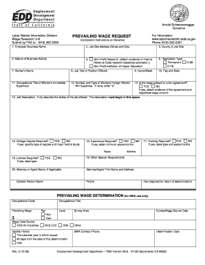 edd prevailing wage request form