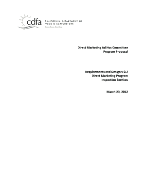 Direct Marketing Ad Hoc Committee Program Proposal ... - cdfa ca