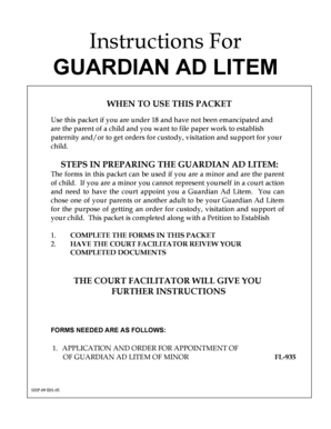 Guardian Ad Litem Application for Minor Parents