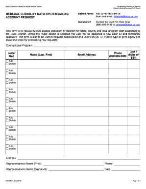 California MEDS Account Request Form