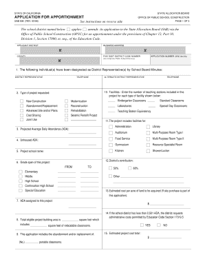 Fillable Online Application for Apportionment - SAB 506 Fax Email Print ...