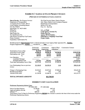 Triple net property - Exhibit 5-C SAMPLE OF STATE PROJECT INVOICE - dot ca