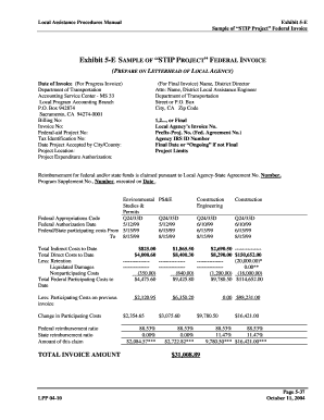 Exhibit 5-E SAMPLE OF STIP PROJECT FEDERAL INVOICE - dot ca