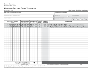 California Real Estate Continuing Education Course Verification