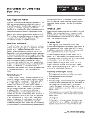 California Form 700-U