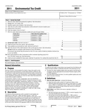 California Environmental Tax Credit Form 3511