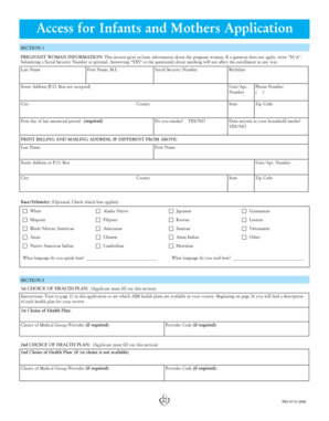 Access for Infants and Mothers Application