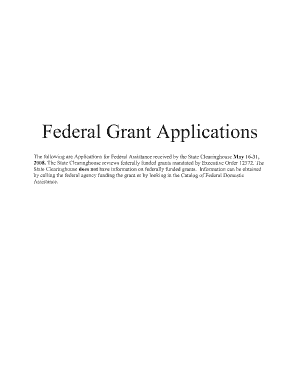 Federal Grant Application Form