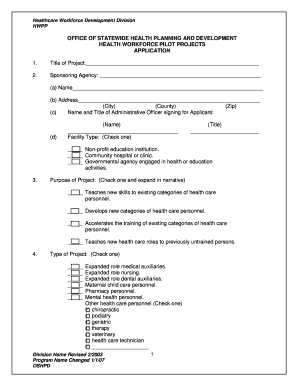 Application Workbook - Office of Statewide Health Planning and ... - oshpd ca