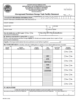 Job offer rejection letter - Aboveground Petroleum Storage Tank Facility Statement / / - sdcounty ca