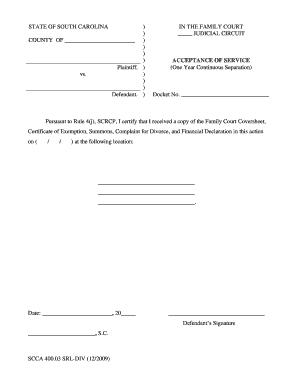 scrcp acceptance of service form