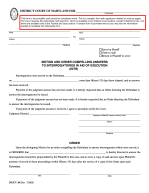 This form is not printable, and cannot be completed ... - Maryland Courts