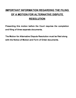 Motion for Alternative Dispute Resolution