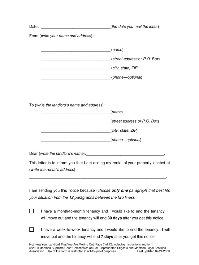 Sample Letter To Landlord Moving Out Pdf - Fill Online, Printable