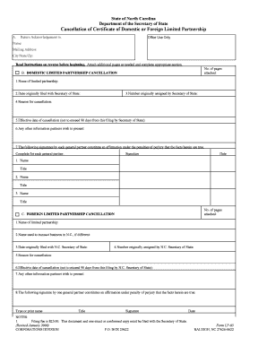 nc secretary of state lp 03 form