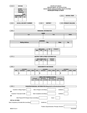 Idaho Noncertified Staff Termination Form