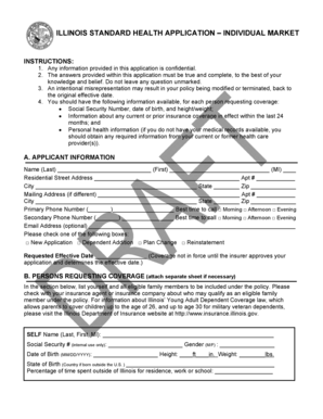 Illinois Standard Health Application