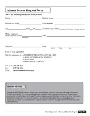 Internet Access Request Form
