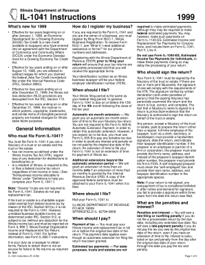 Fillable Online IL-1041 Instructions for Tax Year 1999 Fax Email Print ...