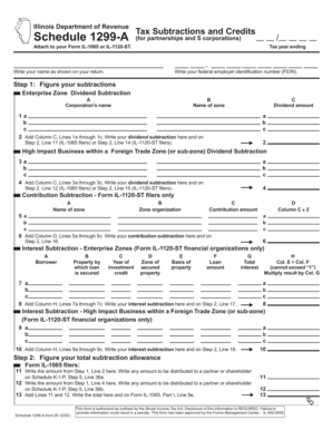 Illinois Schedule 1299-A Tax Form