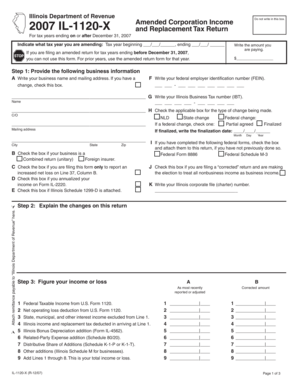 Illinois Amended Corporation Income Tax Return