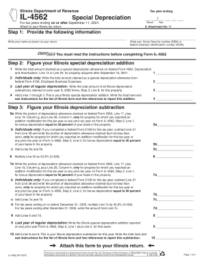 Illinois Special Depreciation Form IL-4562