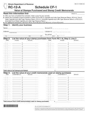 Illinois Stamp Purchases Schedule CF-1