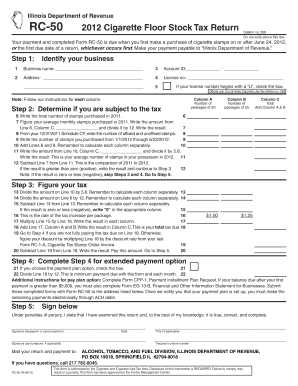 Illinois Cigarette Floor Stock Tax Return