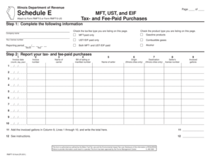 Illinois Schedule E for Motor Fuel Tax