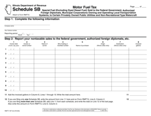 Illinois Schedule SB Motor Fuel Tax Form