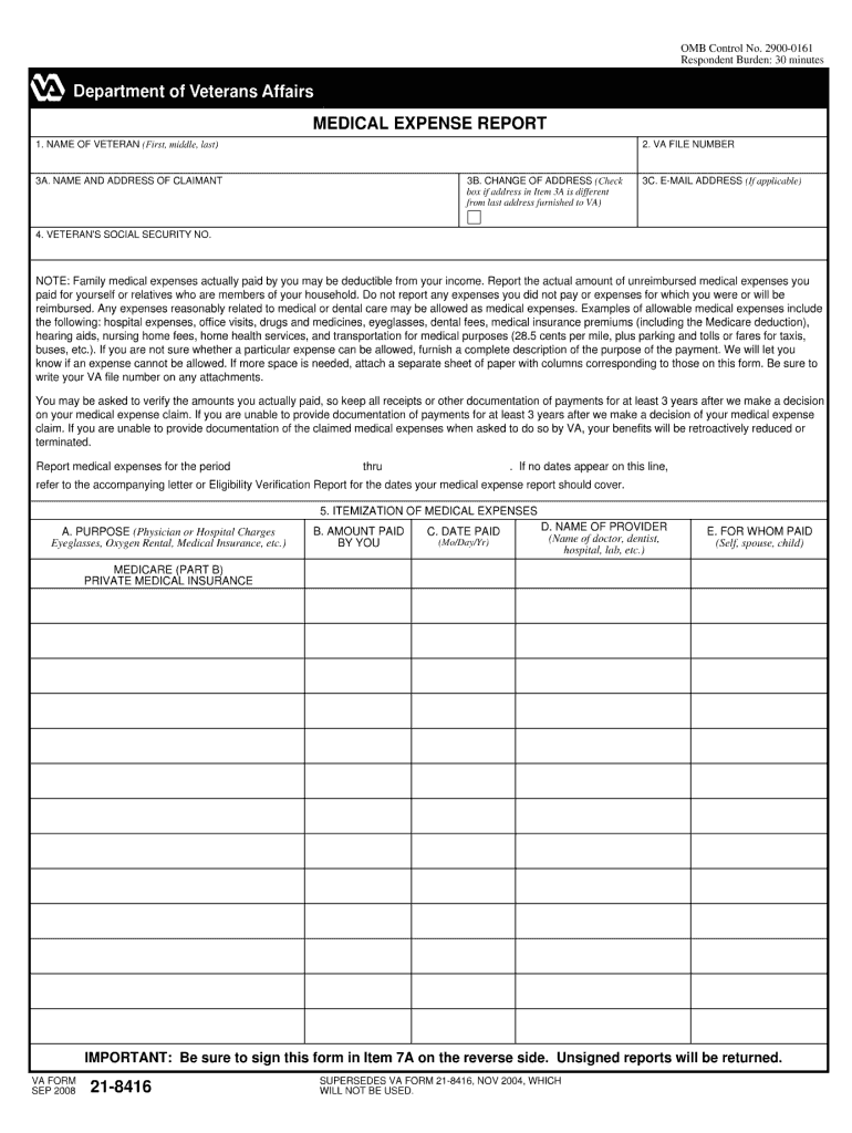 va form 21p 8416 Preview on Page 1.