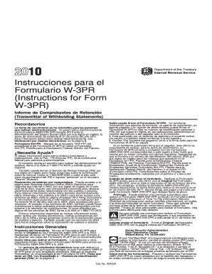 Instrucciones para el Formulario W-3PR