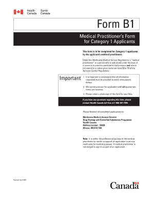 Medical Practitioner Form B1