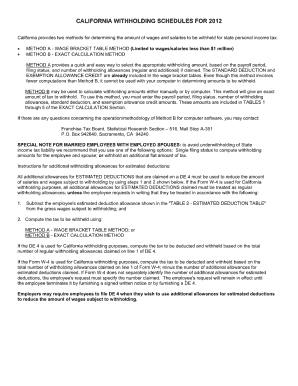 Calculator 100 es - ca withholding schedules for 2012 form
