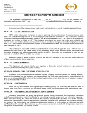 Real estate independent contractor agreement pdf - i spy hospitality audit services