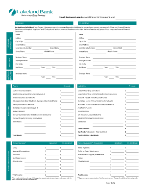 financial statements template small business