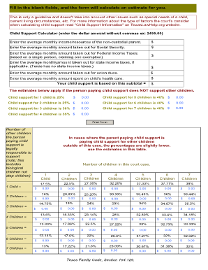 Texas Child Support Calculator