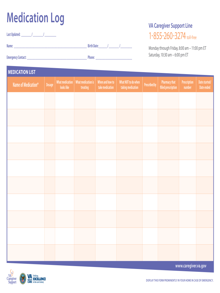 Medication Log Sheet Pdf 2020 2021 Fill And Sign Printable Template