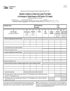 Ohio Corporation Franchise Tax Valuation Limitation Form