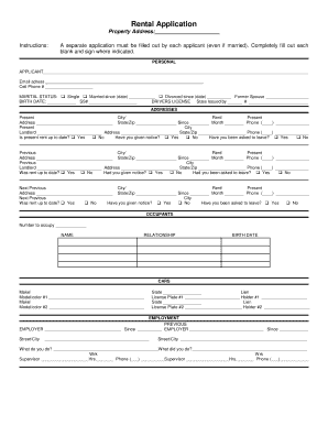 basic renters application