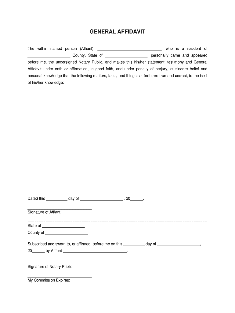Affidavit Form Fill Online Printable Fillable Blank Pdffiller