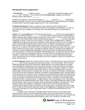 Residential Tenancy Agreement
