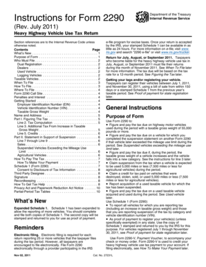 Instructions for Form 2290