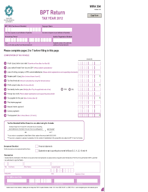 Maldives Business Profit Tax Return Form