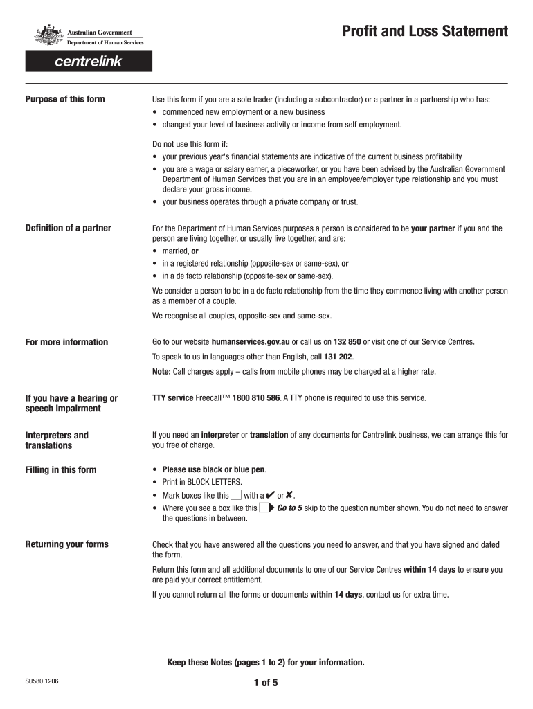 centrelink profit and loss pdf Preview on Page 1.