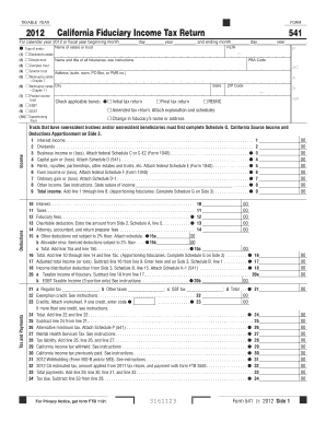 California Fiduciary Income Tax Return 541