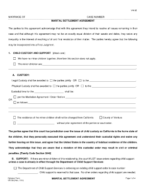 Marital settlement agreement california pdf - vn185 form